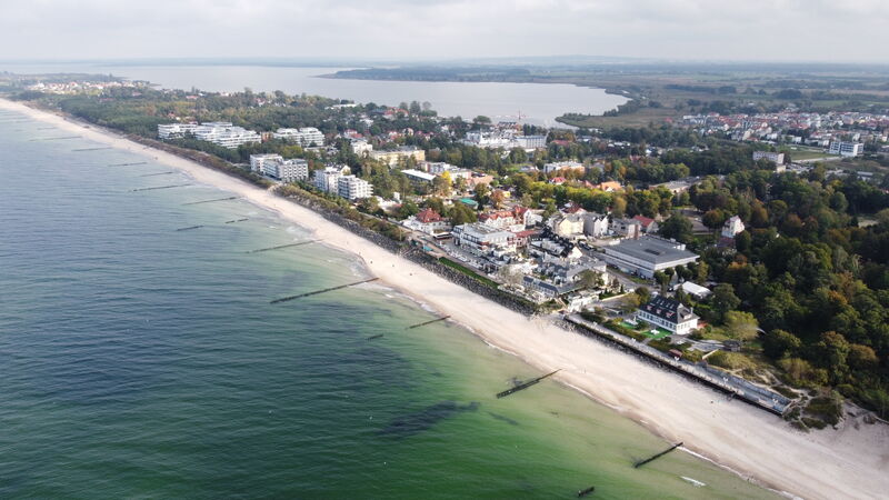 Plaża w Mielnie — widok z lotu ptaka
